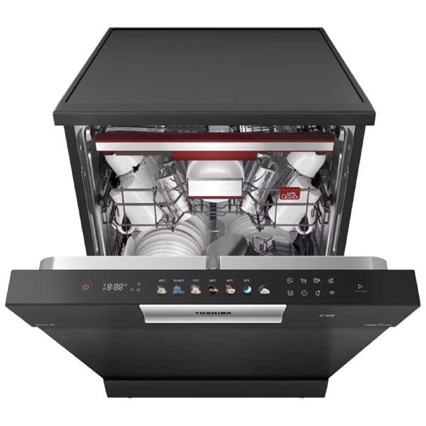 ჭურჭლის სარეცხი მანქანა Toshiba DW-16F1(BS)-CIS, A, 42Dba, Dishwasher, Black