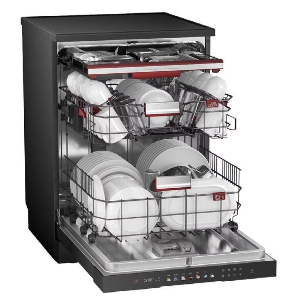 ჭურჭლის სარეცხი მანქანა Toshiba DW-16F1(BS)-CIS, A, 42Dba, Dishwasher, Black