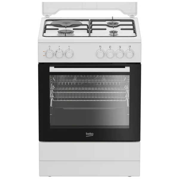 Gas Cooker Beko FBE63131WCS, 3 Gas + 1 electric, White