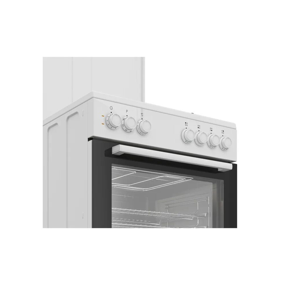 გაზქურა Beko FBE63131WCS, 3 Gas + 1 electric, Gas Cooker, White
