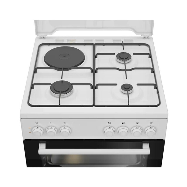 Gas Cooker Beko FBE63131WCS, 3 Gas + 1 electric, White