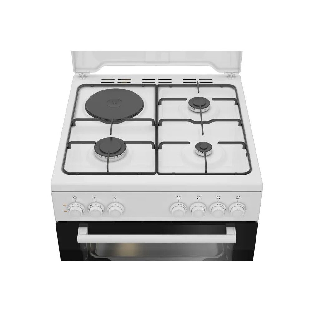 გაზქურა Beko FBE63131WCS, 3 Gas + 1 electric, Gas Cooker, White