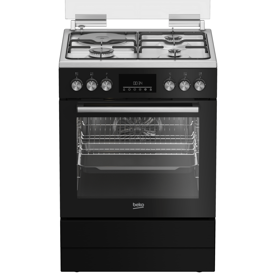 Gas Cooker Beko FBE63331XCS, 3 Gas + 1 electric, Black