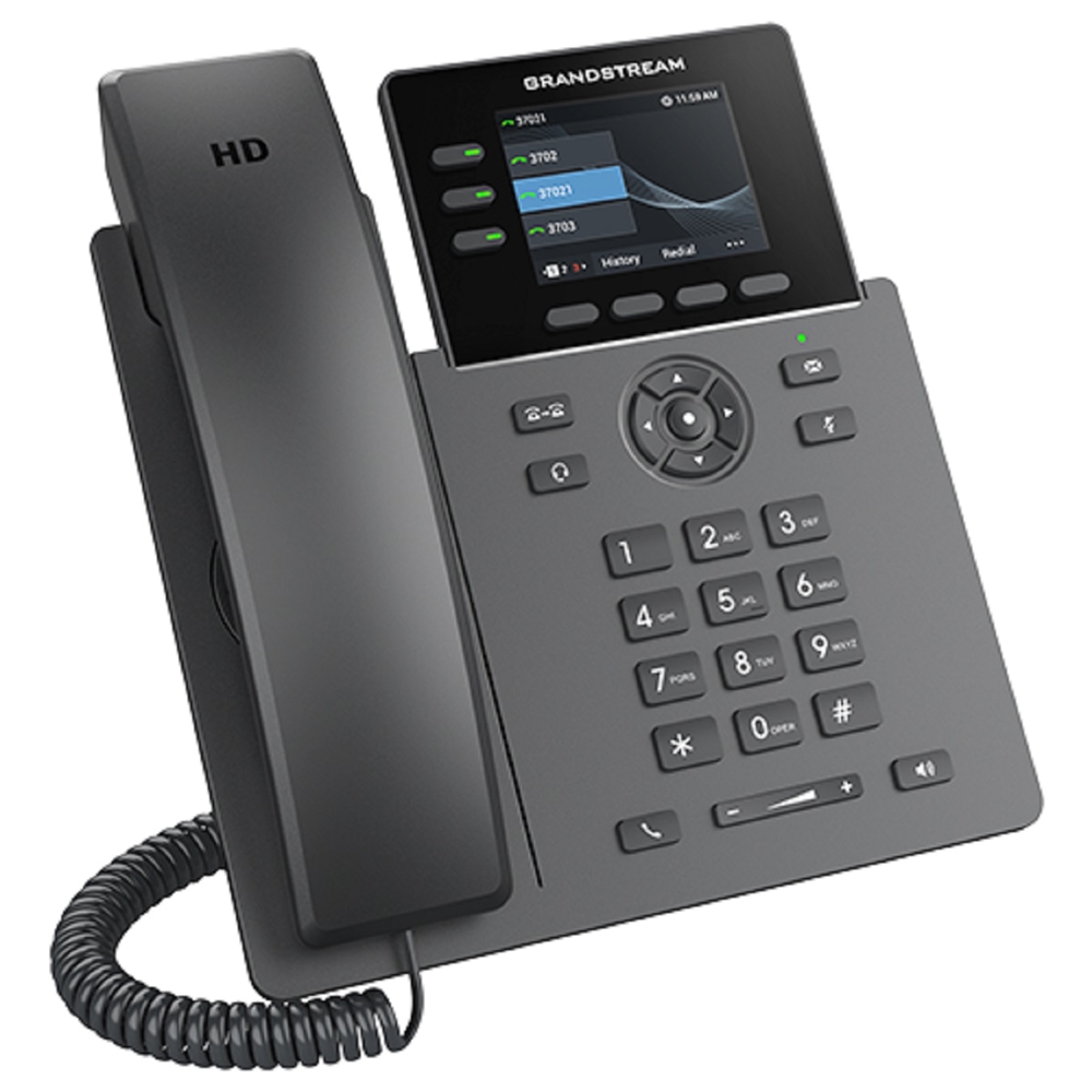 IP ტელეფონი Grandstream GRP2611G, IP Phone, POE, 3 SIP, 3 Line, Black