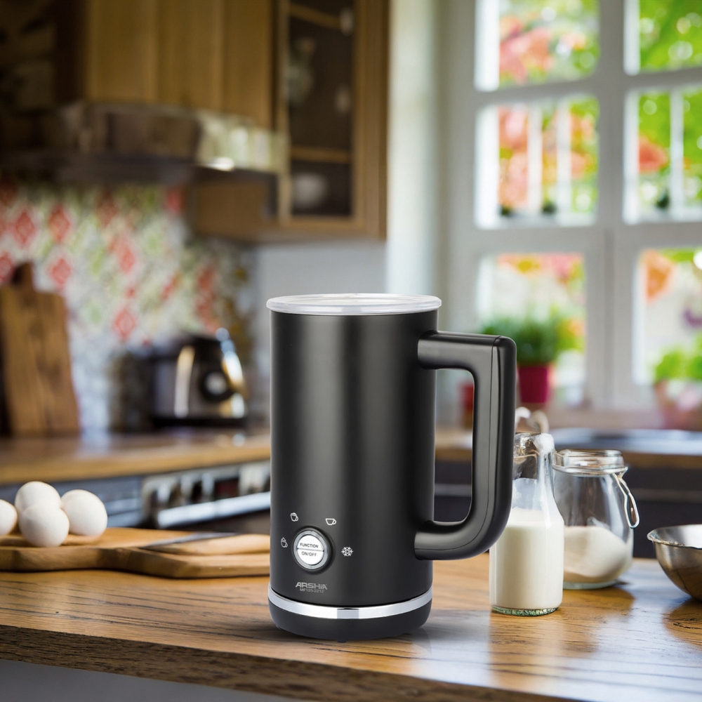 რძის ამომყვანი Arshia MF135-3212, 500W, 0.3L, Milk Frother, Black