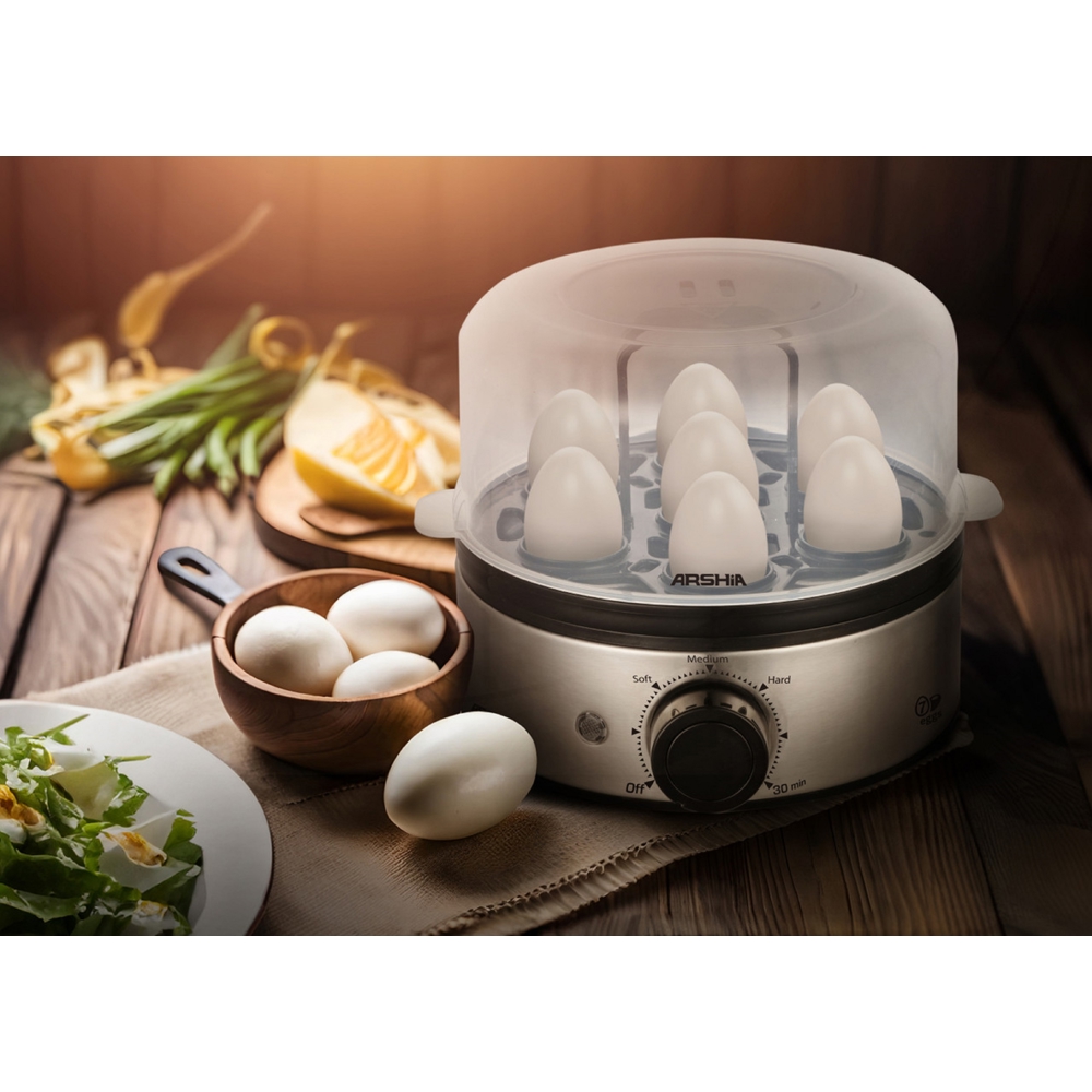 კვერცხის სახარში Arshia EB112-3208, 400W, Egg boiler, Silver