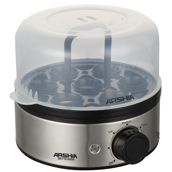 კვერცხის სახარში Arshia EB112-3208, 400W, Egg boiler, Silver
