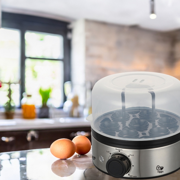კვერცხის სახარში Arshia EB112-3208, 400W, Egg boiler, Silver