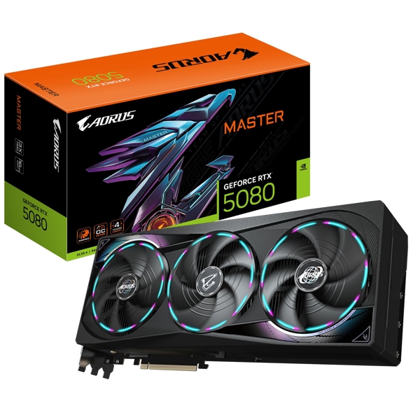 ვიდეო დაფა Gigabyte GV-N5080AORUS_M-16GD AORUS M, GeForce RTX5080, 16GB, 256bit, HDMI, DP, Black