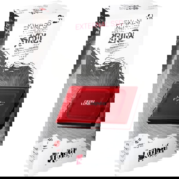 გარე მყარი დისკი Kingston SXS1000R/2000GA, 2TB, External SSD, USB 3.2, Red