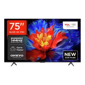 ტელევიზორი TCL 75P8K QLED, 75", 4K UHD, USB, HDMI, LAN, BT, WIFI, Black