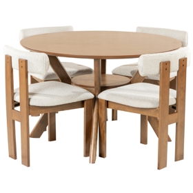 Table Set Comfort Room KF3186DT+4KF8206DC, Brown