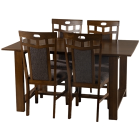 Table Set Comfort Room RH7280T+4RH155C-8, Brown