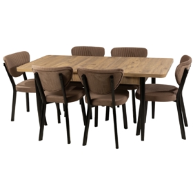 მაგიდის კომპლექტი Comfort Room CANT-130/ATLANTICK+6ARFE, Table Set, Brown