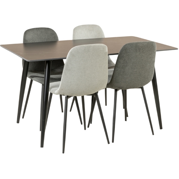 Table Set Comfort Room GDT014-B+2+2GDC409, Brown