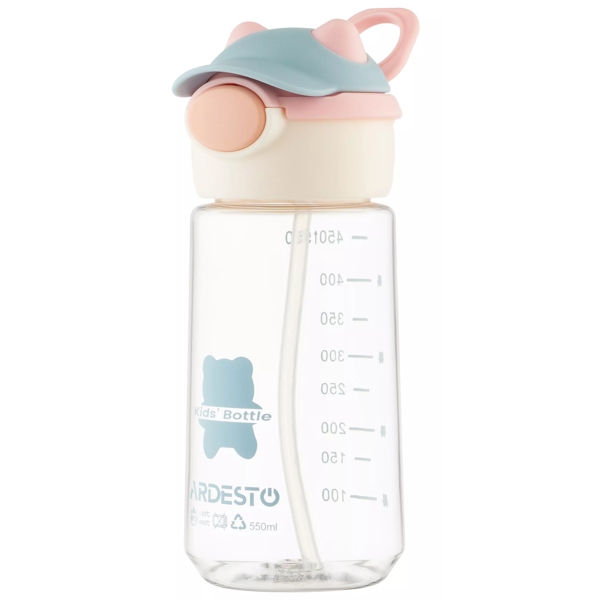 წყლის ბოთლი Ardesto AR2255BB Bear, 550ml, Water Bottle, Pink