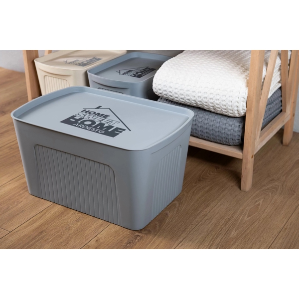 Storage Box With Lid Ardesto ARHC2523G, 23L, Grey