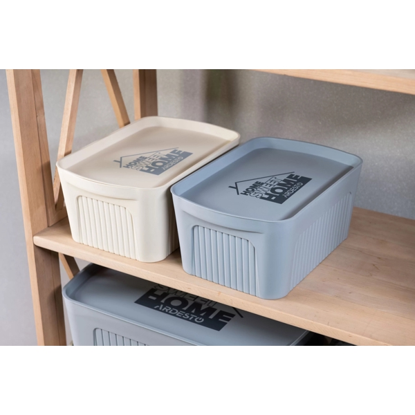 Storage Box With Lid Ardesto ARHC2513G, 13L, Grey