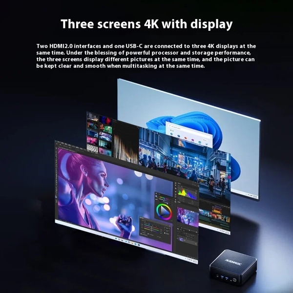 Mini PC ACEMagic F2K, AMD Ryze 7 8845HS, 16GB, 512GB SSD, Integrated Black