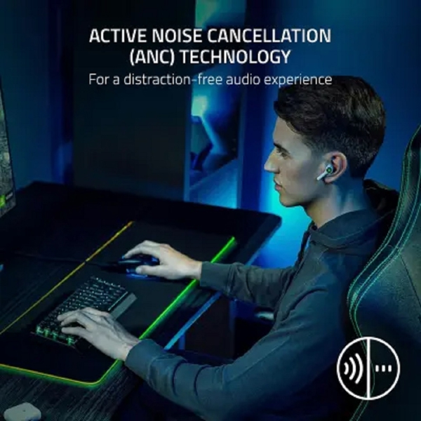 ყურსასმენი Razer RZ12-03820300-R3G1 Hammerhead HyperSpeed, Earbuds, Wireless, Bluetooth, USB, White