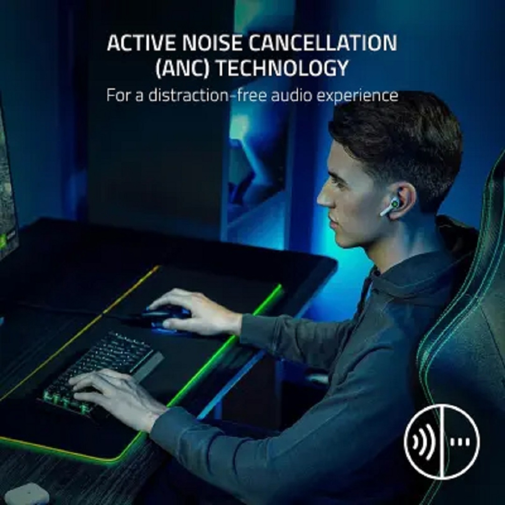 Earbuds Razer RZ12-03820300-R3G1 Hammerhead HyperSpeed, Wireless, Bluetooth, USB, White