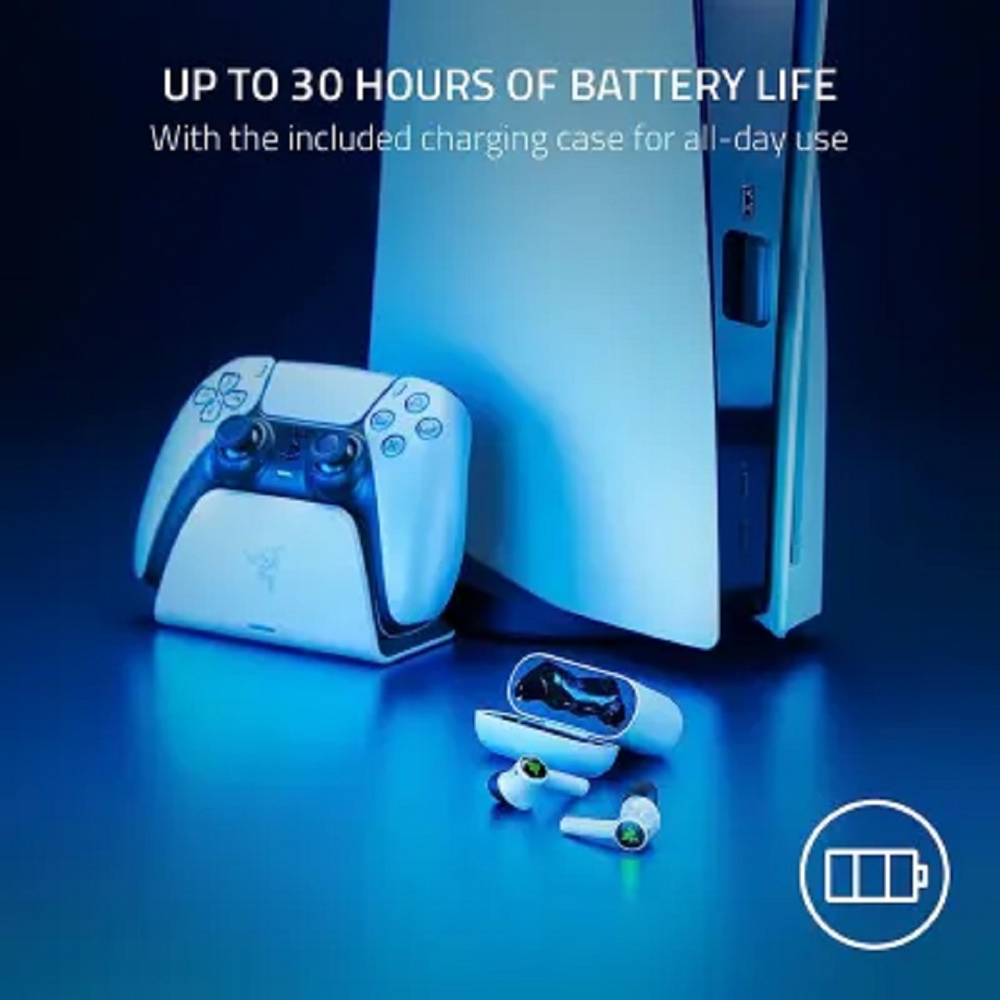 Earbuds Razer RZ12-03820300-R3G1 Hammerhead HyperSpeed, Wireless, Bluetooth, USB, White