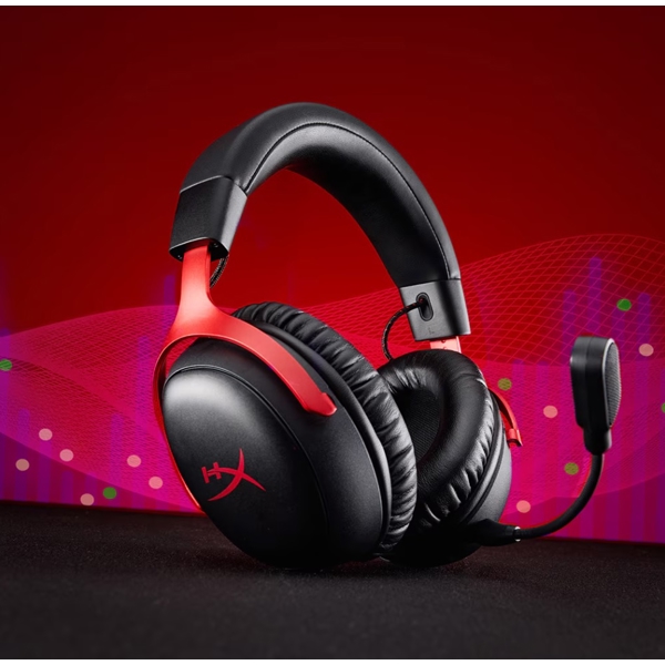 ყურსასმენი HyperX A59Z0AA Cloud III S, Gaming Headset, Wireless, Bluetooth, 2.4 GHz, Black/Red
