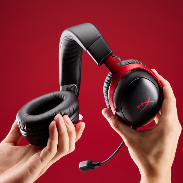 ყურსასმენი HyperX A59Z0AA Cloud III S, Gaming Headset, Wireless, Bluetooth, 2.4 GHz, Black/Red