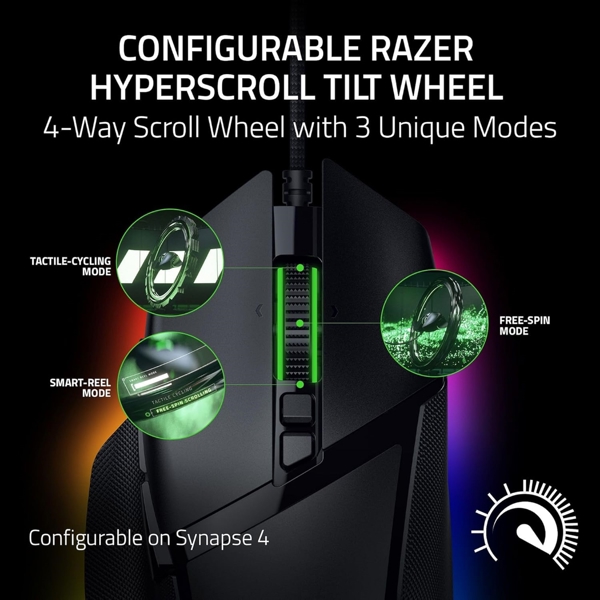 მაუსი Razer RZ01-05230100-R3M1 Basilisk V3 35K, Wired, USB, Gaming Mouse, Black