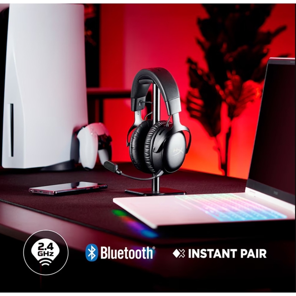 ყურსასმენი HyperX A59YZAA Cloud III S, Gaming Headset, Wireless, Bluetooth, 2.4 GHz, Black