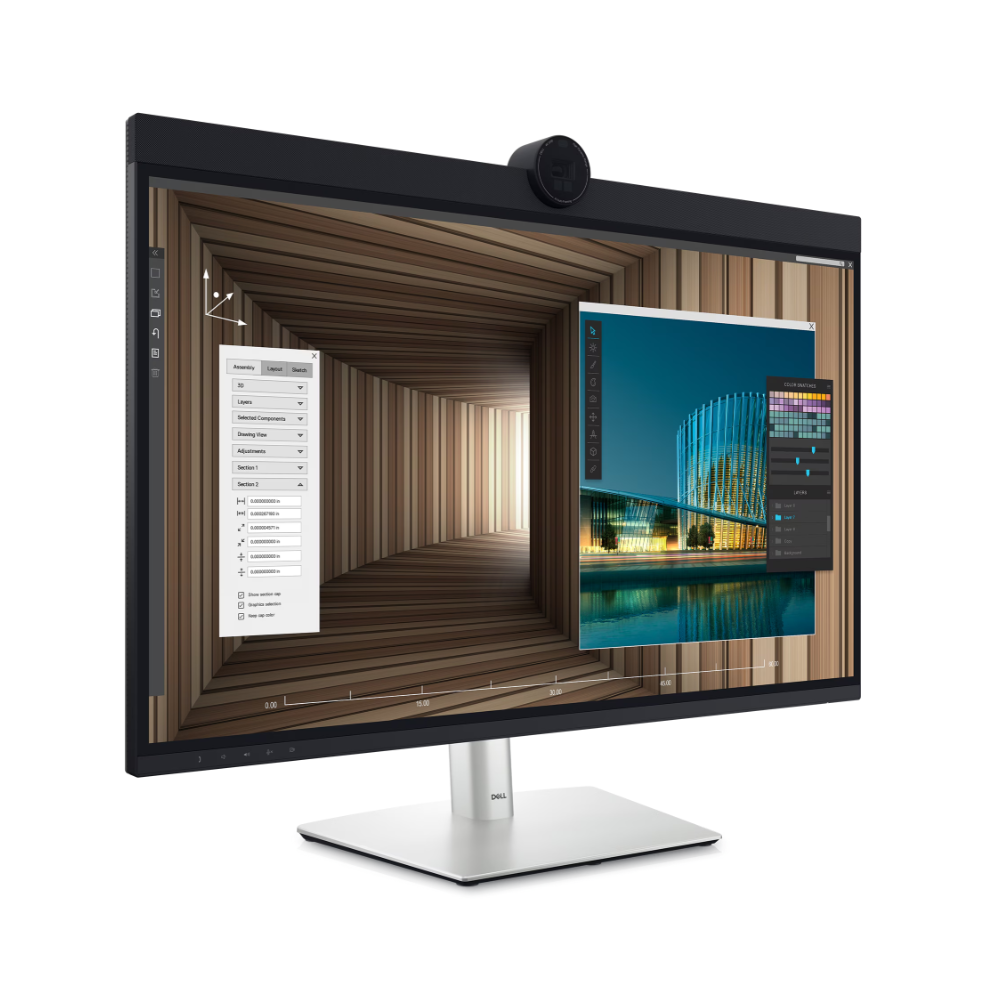 Monitor Dell 210-BHNX UltraSharp 32 U3224KBA, 31.5", 6K, IPS, HDMI, Mini DisplayPort, USB, USB-C, RJ-45, Silver