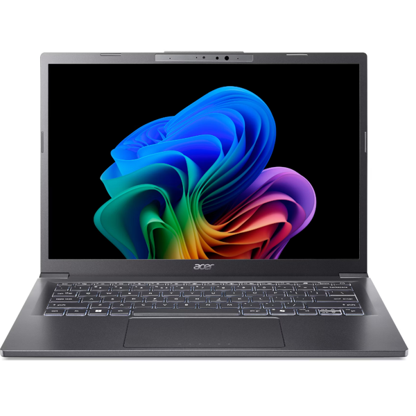 ნოუთბუქი Acer NX.JFVER.005 Aspire 14 AI, 14", Ultra 5-226V, 16GB, 512GB SSD, Integrated, W11H, Iron