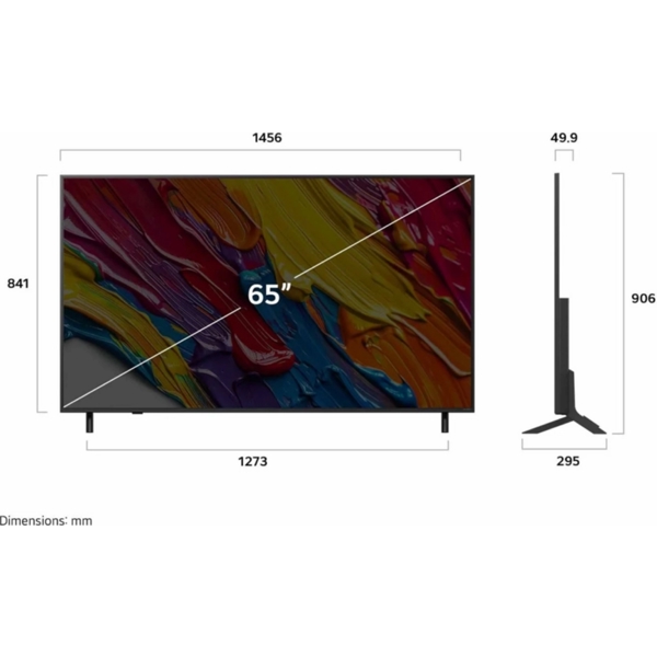 ტელევიზორი LG 65QNED82A6B.AMCN QNED, 65", Smart TV, 4K UHD, USB, HDMI, WIFI, BT, Black