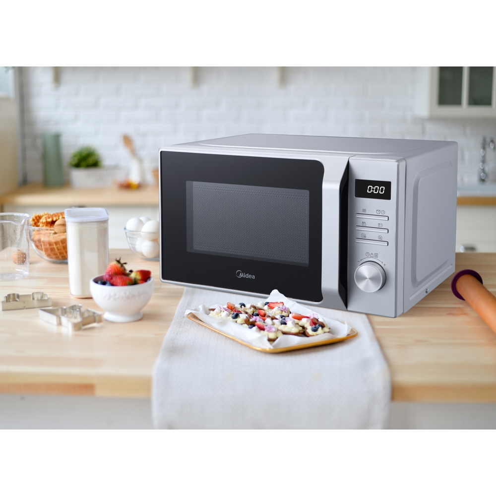 მიკროტალღური ღუმელი Midea AM720C2MV-S, 700W, 20L, Microwave Oven, Silver