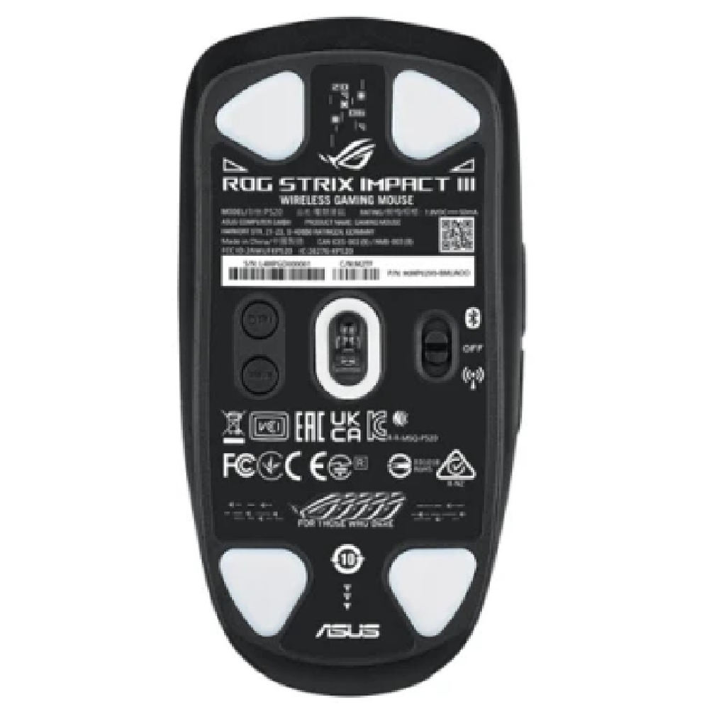 მაუსი Asus 90MP03D0-BMUA00 ROG Strix Impact III, Wireless, BT, USB, Gaming Mouse, Black