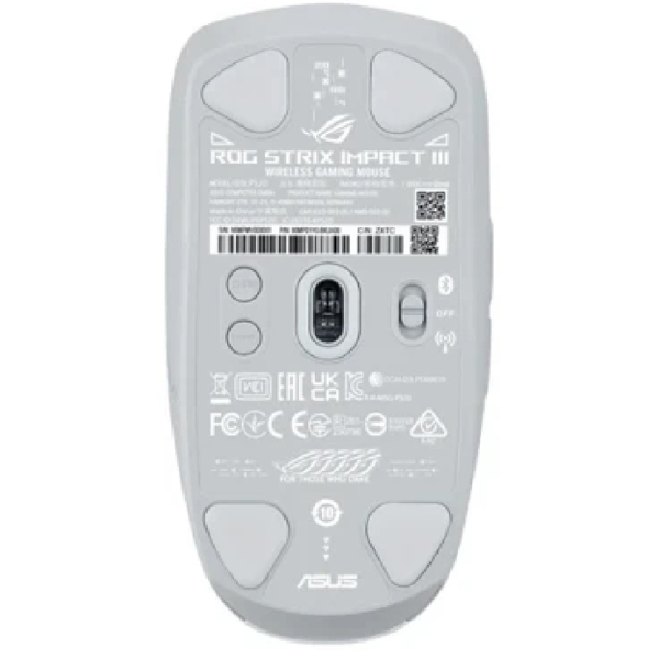 მაუსი Asus 90MP03D0-BMUA10 ROG Strix Impact III, Wireless, BT, USB, Mouse, White
