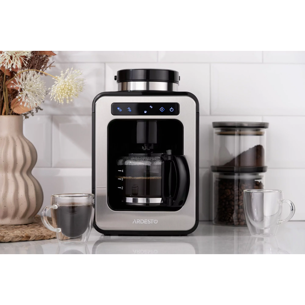 Coffee Machine Ardesto FCM-DG064, 600W, 0.5L, Black/Silver