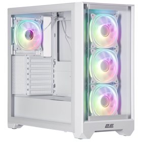 Computer Case 2E 2E-G2302W Dominator Pro, MidT, ATX, Mini-ITX, Micro-ATX, 2xUSB3.0, USBType-C, White