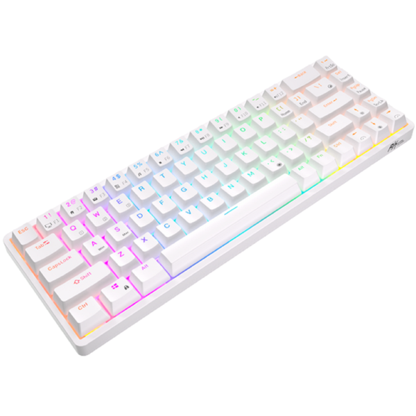 Mechanical Keyboard Royal Kludge RK G68 RGB Red switch, Hot Swappable, Wireless, USB Type-C, 2.4 GHz, Bluetooth, White