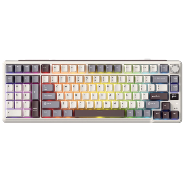 Mechanical Keyboard Royal Kludge RK L98 RGB, Cream Switch, Hot Swappable, Wireless, Type-C, Bluetooth, 2.4GHz, Sandalwood Brown