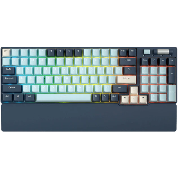 კლავიატურა Royal Kludge RK96 Mechanical Keyboard, Red switch, Hot Swappable, Wireless, USB Type-C, 2.4 GHz, Bluetooth, Forest Blue