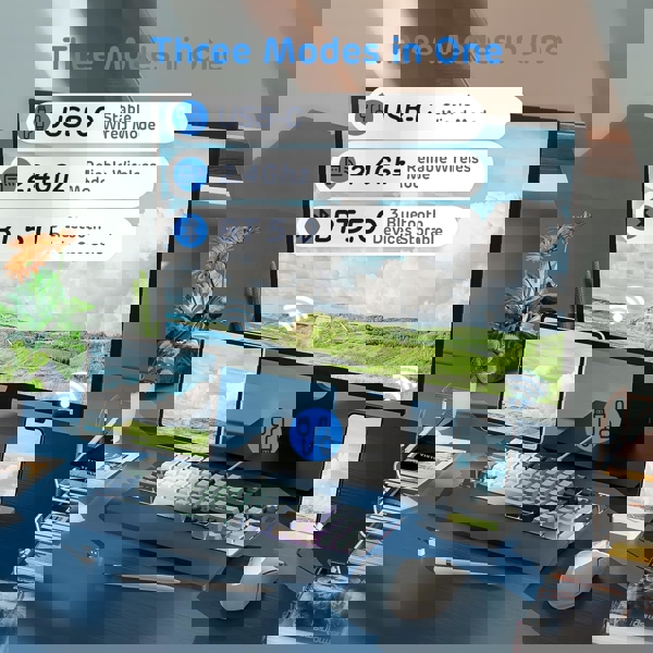 კლავიატურა Royal Kludge RK96 Mechanical Keyboard, Red switch, Hot Swappable, Wireless, USB Type-C, 2.4 GHz, Bluetooth, Forest Blue