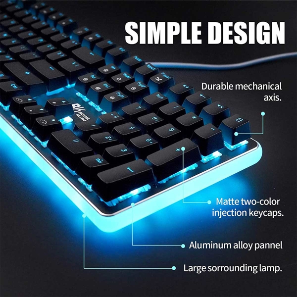 კლავიატურა Royal Kludge RK918 Mechanical Keyboard, Blue switch, Wired, USB, Black