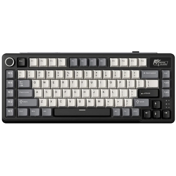 Mechanical Keyboard Royal Kludge RK L75 RGB, Cream Switch, Hot Swappable, Wireless, Type-C, Bluetooth, 2.4GHz, Knight Black