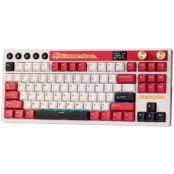 Mechanical Keyboard Royal Kludge RK M87 RGB, Cream Switch, Hot Swappable, Wireless, Type-C, Bluetooth, 2.4GHz, Famicom