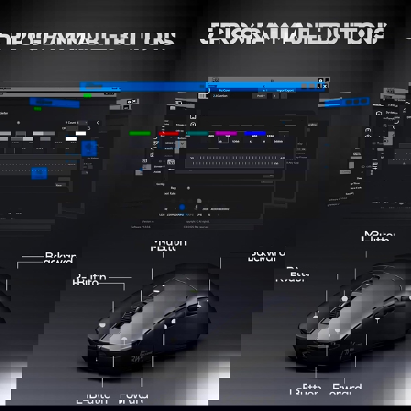მაუსი Royal Kludge RKM3, Wireless, 2.4GHz, Bluetooth, USB, Gaming Mouse, Black