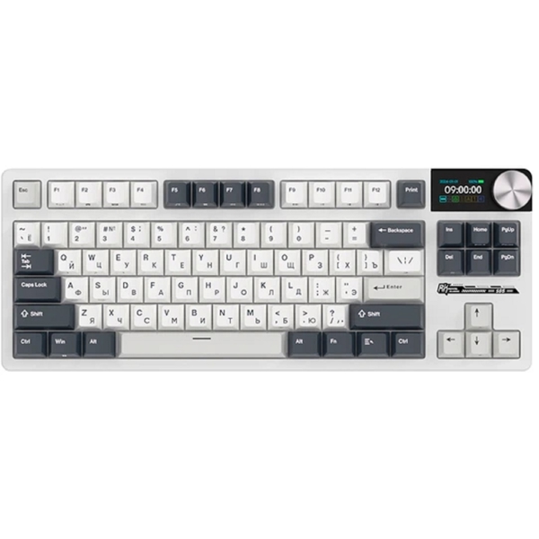 Mechanical Keyboard Royal Kludge RK S85 RGB, Cloud Switch, Hot Swappable, Wireless, Type-C, Bluetooth, 2.4GHz, White Night