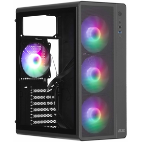 ქეისი 2E 2E-V510B, Computer Case, MidT, ATX, Mini-ITX, Micro-ATX, USB3.0, USB 2.0, USB Type-C, Black