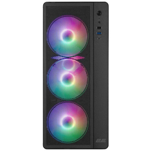 ქეისი 2E 2E-V510B, Computer Case, MidT, ATX, Mini-ITX, Micro-ATX, USB3.0, USB 2.0, USB Type-C, Black