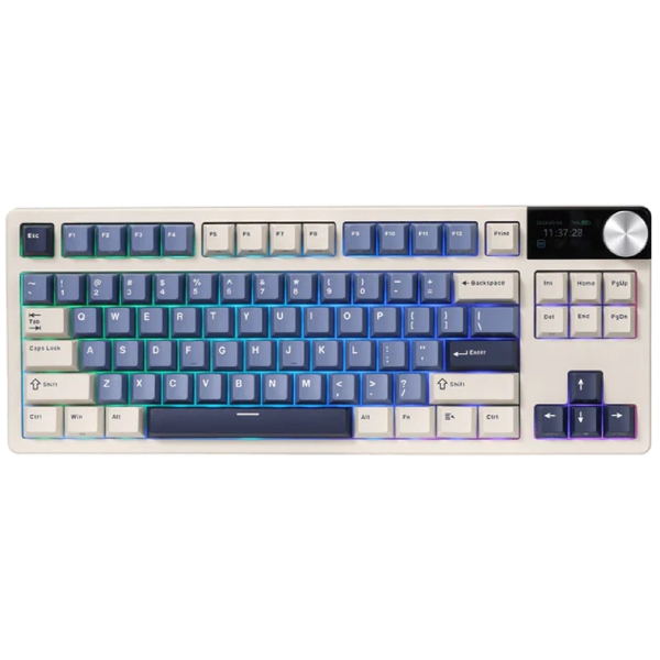 Mechanical Keyboard Royal Kludge RK S85 RGB, Cloud switch, Hot Swappable, Wireless, Type-C, Bluetooth, 2.4GHz, Horizon Blue